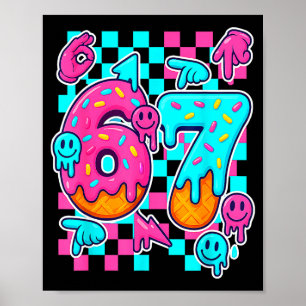 Póster Seis Siete Helado Goteo Meme 67 Divertido Gen Alph