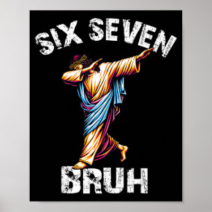 Póster Seis Siete Jesús haciendo Dabbing Navidad 6 7 Meme