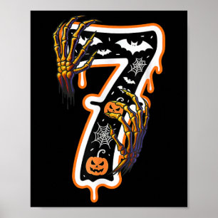 Póster Seis Siete Meme 6 7 67 Halloween Día de Acción de