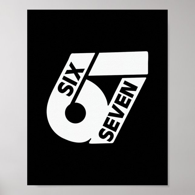 Póster Seis Siete Meme Genial 67 Número Divertido  (Frente)