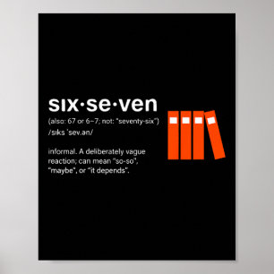 Póster Seis Siete Meme Libro De Lectura Amante 6-7 Divert
