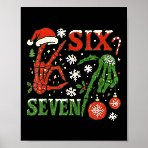 Póster Seis Siete Meme Navidad 6-7 Navidad Esqueleto Ja