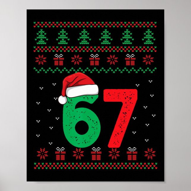 Póster Seis Siete Navidad 6 7 Suéter Feo de Navidad  (Frente)