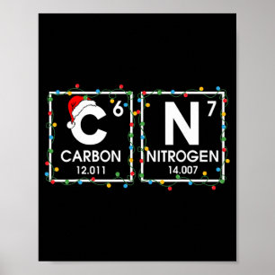 Póster Seis Siete Navidad Carbono Nitrógeno 67 Divertido