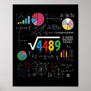 Póster Seis Siete Profesor de Matemáticas 67 Meme Raíz Cu