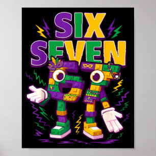Póster Seis Siete Rotura Cerebral Italiano Divertido 67 N
