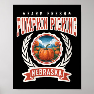 Póster Selección de Calabazas de Mujeres Nebraska Familia