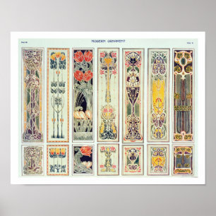 Póster Selección de diseños de panel, placa IX de 'Modern