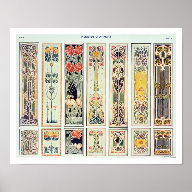 Póster Selección de diseños de panel, placa IX de 'Modern (Frente)