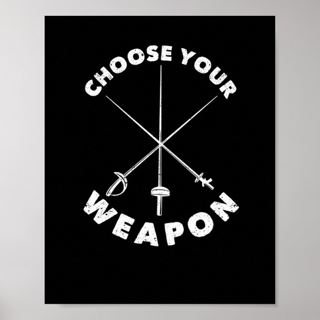 Póster Selección de esgrima de Relieve metalizado de cuer (Frente)