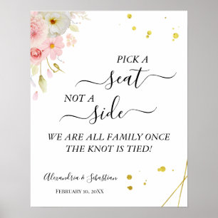 Póster Selección de flores Un asiento No un Rótulo Boda l