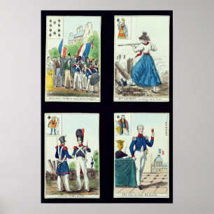 Póster Selección de las cartas de juego relativas a