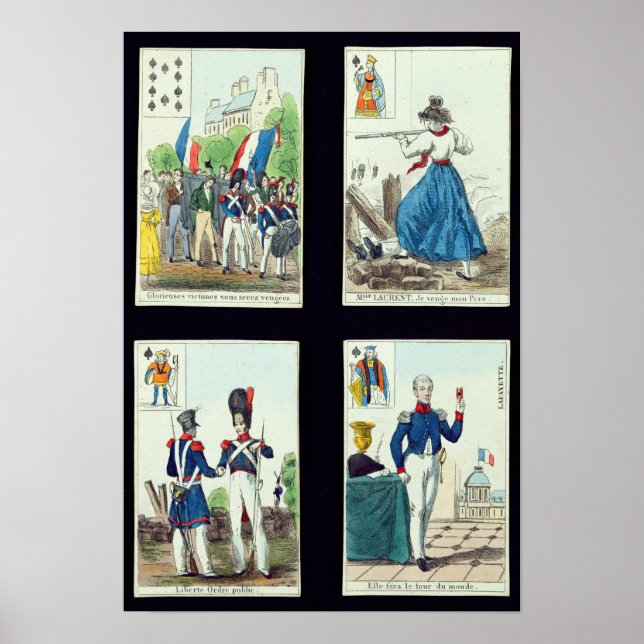 Póster Selección de las cartas de juego relativas a (Frente)