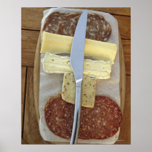 Póster Selección de quesos gastrónomos y de carnes