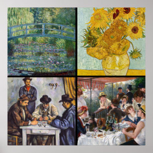 Póster Selección de varias obras maestras impresionistas