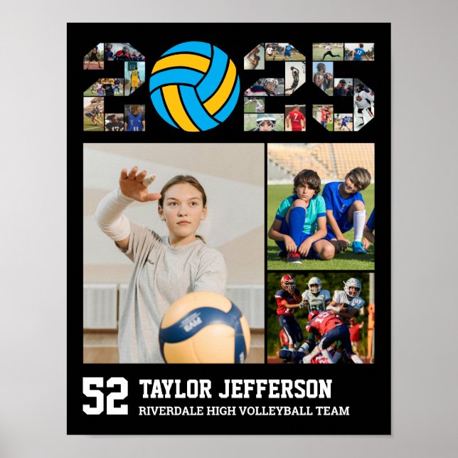 Póster Selección de voleibol de clase superior de Collage (Frente)