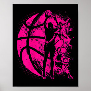 Póster Selección femenina de baloncesto Chica de balonces