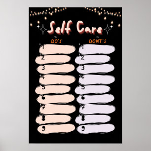 Póster Self Care List Poster