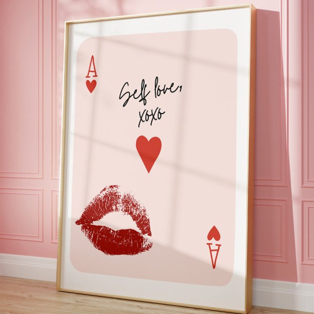Póster Self Love Ace of Hearts Pink Aesthetic Wall Poster (Subido por el creador)