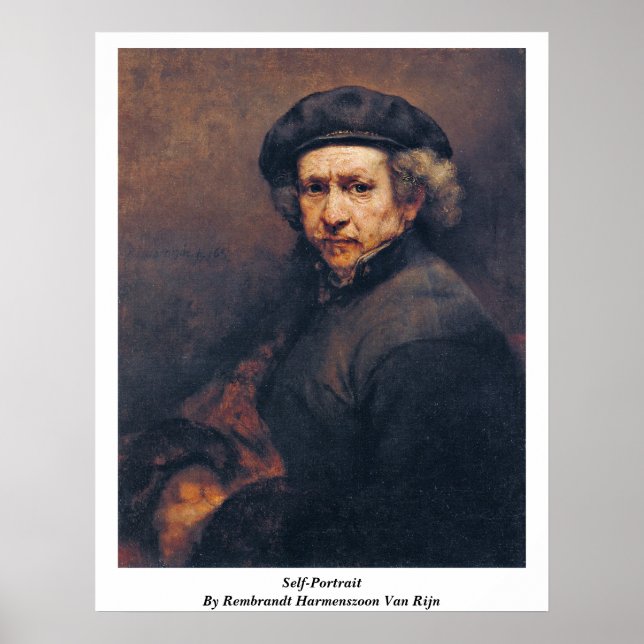 Póster Self-Portrait By Rembrandt Harmenszoon Van Rijn (Frente)