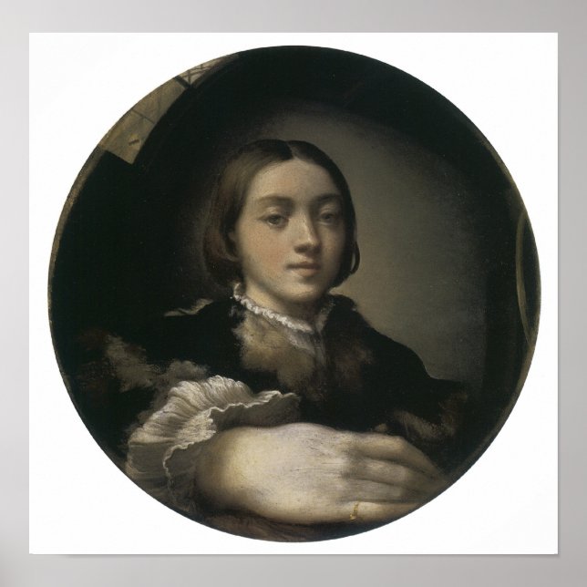 Póster Self-Portrait in a Convex Mirror, 1524 (Frente)
