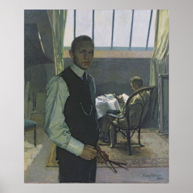 Póster Self Portrait in the Studio, 1904 (Frente)