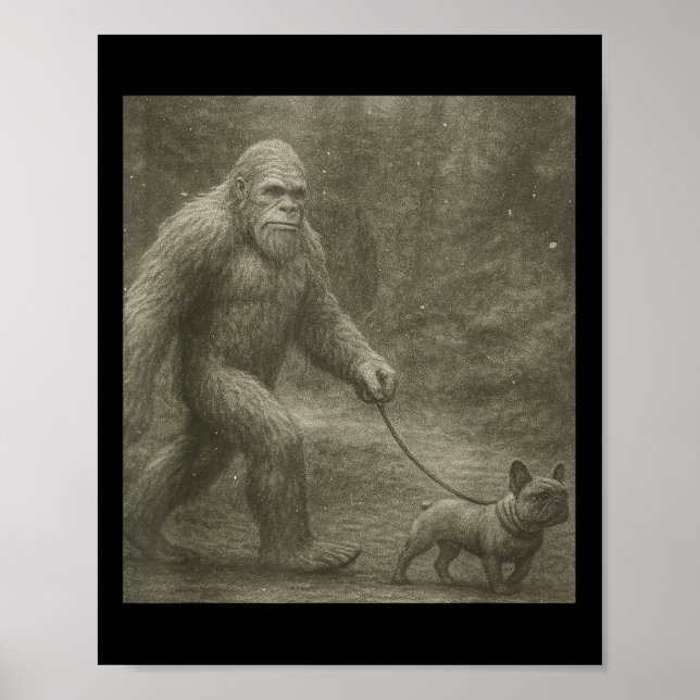 Póster Selfie Bigfoot Y Alien Sasquatch (Frente)