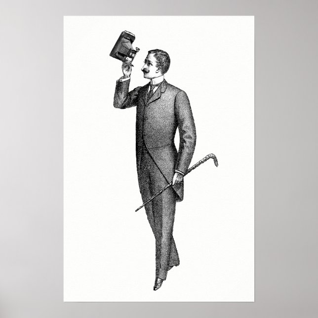 Póster Selfie de caballero victoriano (Frente)