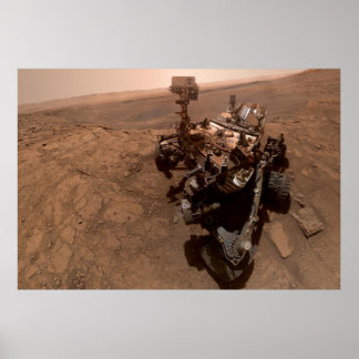 Póster Selfie de Curiosity en Marte Paisaje Marciano Rojo