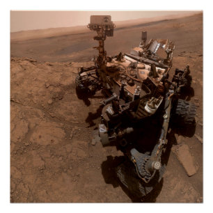 Póster Selfie de Curiosity en Marte Paisaje Marciano Rojo