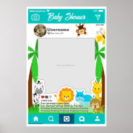 Póster Selfie Frame Personalizado de Instagram de Baby Sh