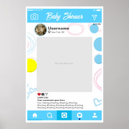 Póster Selfie Frame Personalizado de Instagram de Baby Sh