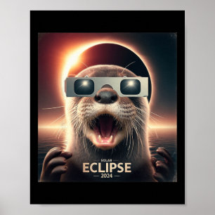 Póster Selfie Nutria Niños Hombres Eclipse Solar 