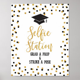 Póster Selfie Station toma un Rótulo de Graduación Prop