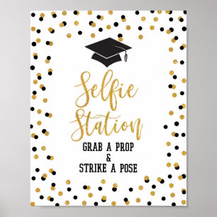 Póster Selfie Station toma un Rótulo de Graduación Prop