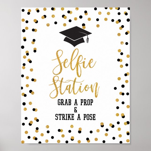Póster Selfie Station toma un Rótulo de Graduación Prop (Frente)