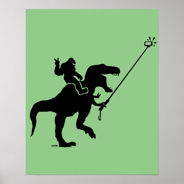 Póster Selfie T-rex y bigfoot (Frente)