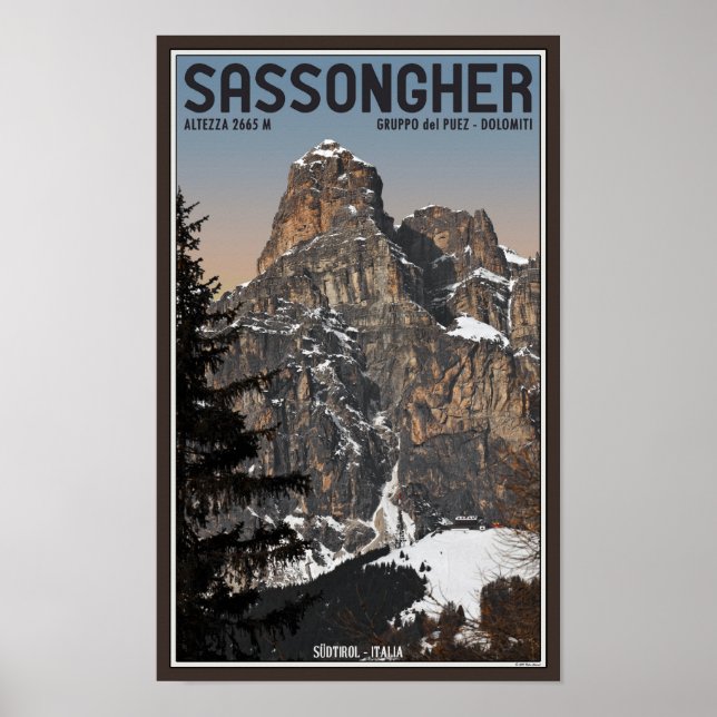 Póster Sella Ronda - Sassongher (Frente)