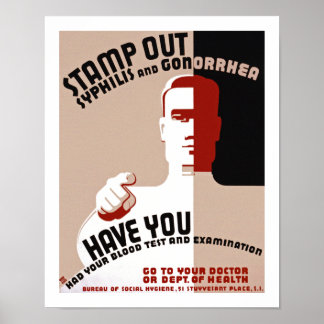 Póster Sellar la sífilis y la gonorrea