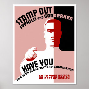 Póster Selle hacia fuera la sífilis y la gonorrea -- WPA