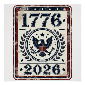 Póster Sello de águila patriótica Vintage 1776 2026