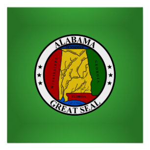 Póster Sello de Alabama, sello del estado norteamericano