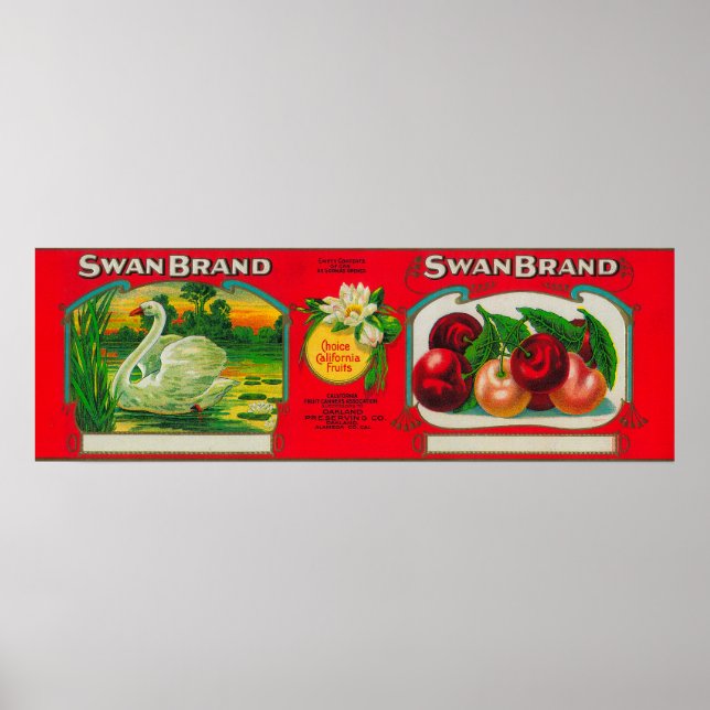 Póster Sello de cerezo de cisne Oakland, CA (Frente)