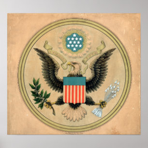 Póster Sello de época de los Estados Unidos de América