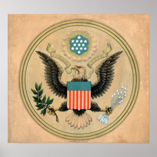 Póster Sello de época de los Estados Unidos de América (Frente)