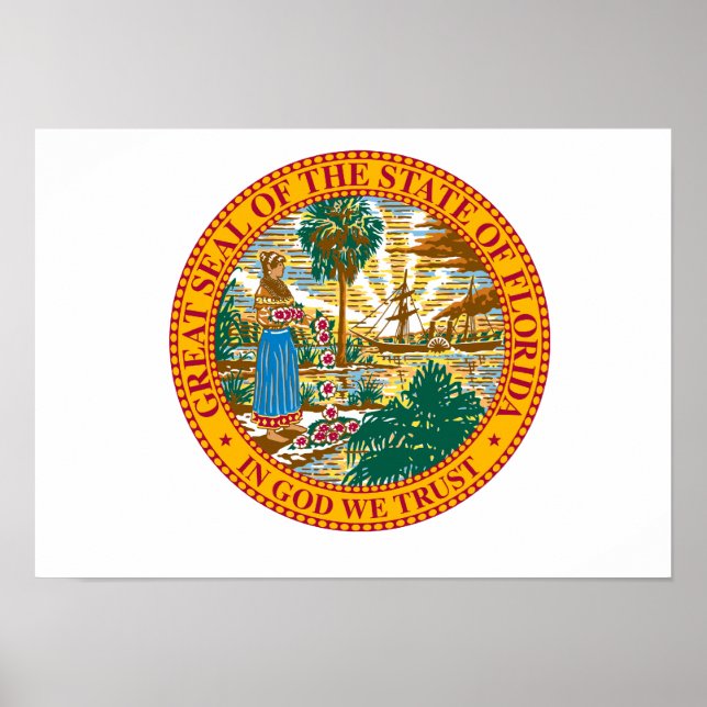 Póster Sello de estado de Florida (Frente)
