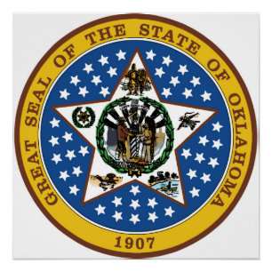 Póster Sello de estado de Oklahoma bandera de símbolo de
