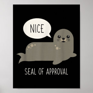 Póster Sello De Homologación Gracioso Animal Pun Pun Rega