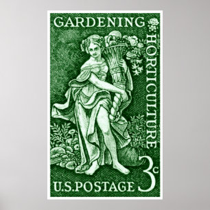 Póster Sello de jardín y horticultura de 1958