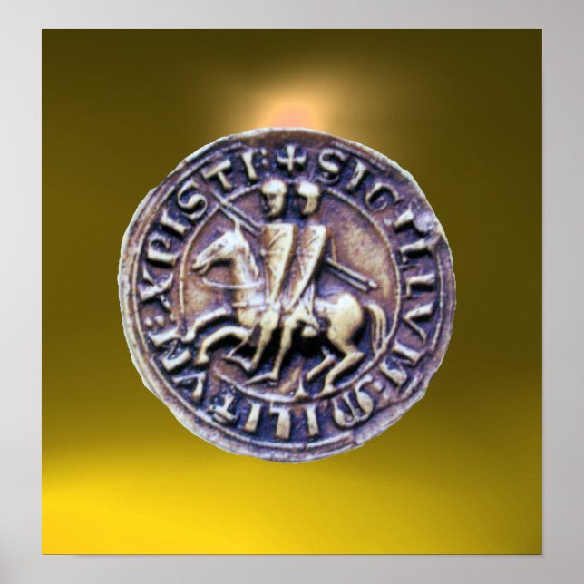 Póster SELLO DE LA PLANTILLA DE KNIGHTS Gem amarillo oscu (Frente)